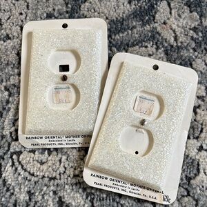 Vintage Lucite  switch plate covers new old stock mother-of-pearl set MCM